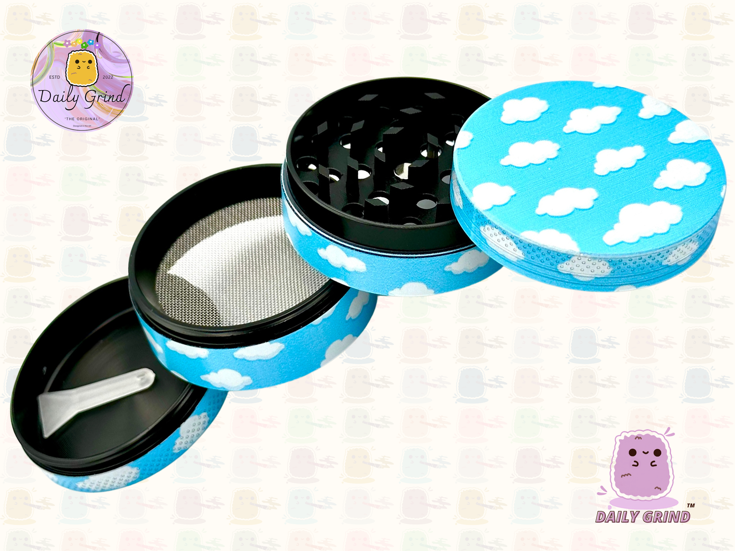 Cartoon Clouds Sunny Anime Blue Sky - 50mm 4 pièces de haute qualité personnalisé en métal broyeur d'herbes cadeau 