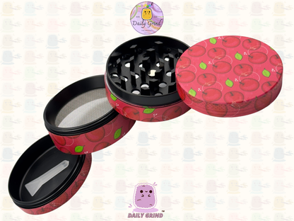 Red Apple Juicy Fruit Candy  - 50mm 4-Piece High Quality Custom Metal Tobacco Herb Grinder Gift Idea