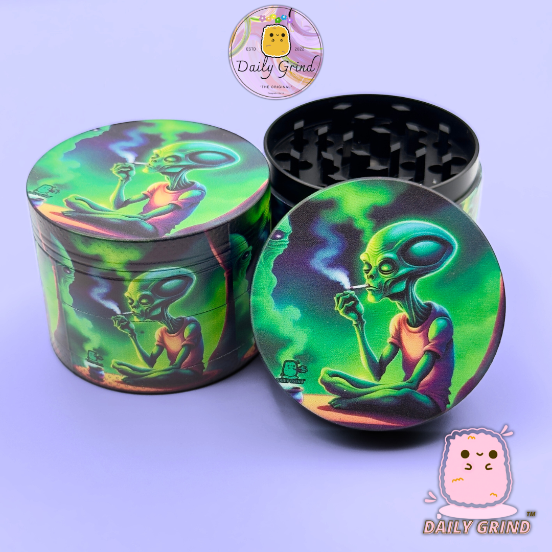 Motif Trippy coloré ondulé liquide Hallucination 50mm 4 pièces haute qualité personnalisé métal herbe broyeur cadeau 