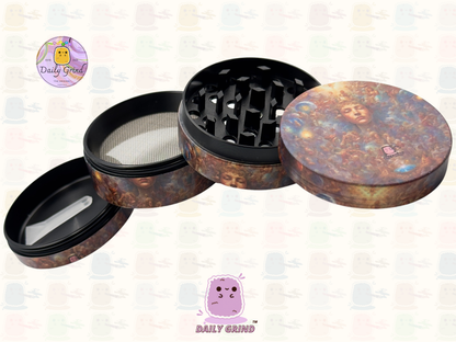 Motif Trippy coloré ondulé liquide Hallucination 50mm 4 pièces haute qualité personnalisé métal herbe broyeur cadeau 