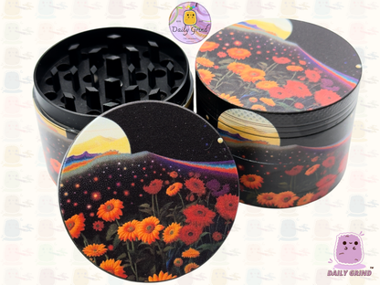 Motif Trippy coloré ondulé liquide Hallucination 50mm 4 pièces haute qualité personnalisé métal herbe broyeur cadeau 