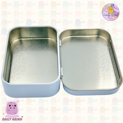 Cute Check Board Flowers Pastel Tones 1oz White / Crystal / Jewellery / Coins / Bits & Pieces / Hide / Money / Make-Up 1oz White Hinge Lid Tin Box Gift - 9.5 x 6.2 x 2 cm - Cute Funny Metal Organiser Gift Idea