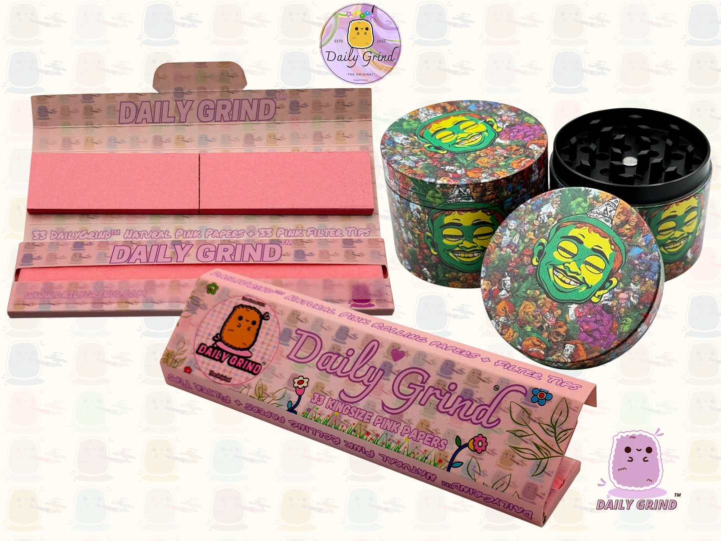 Motif Trippy coloré ondulé liquide Hallucination 50mm 4 pièces haute qualité personnalisé métal herbe broyeur cadeau 