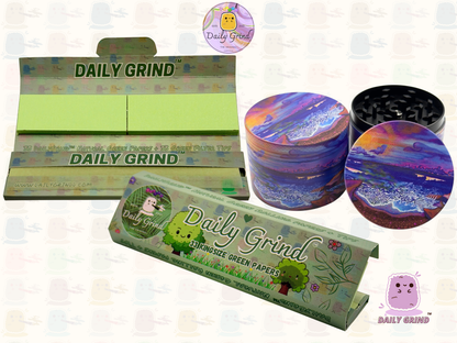 Coastal Sunset Surf Beach Trippy Art - 50mm Premium 4-Piece Custom Metal Tobacco Herb Grinder Gift Idea