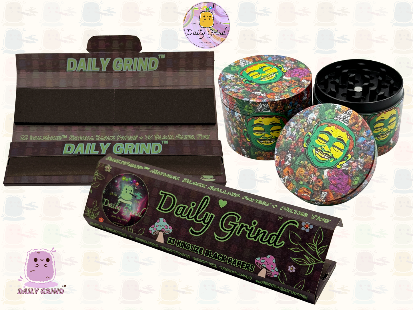 Motif Trippy coloré ondulé liquide Hallucination 50mm 4 pièces haute qualité personnalisé métal herbe broyeur cadeau 