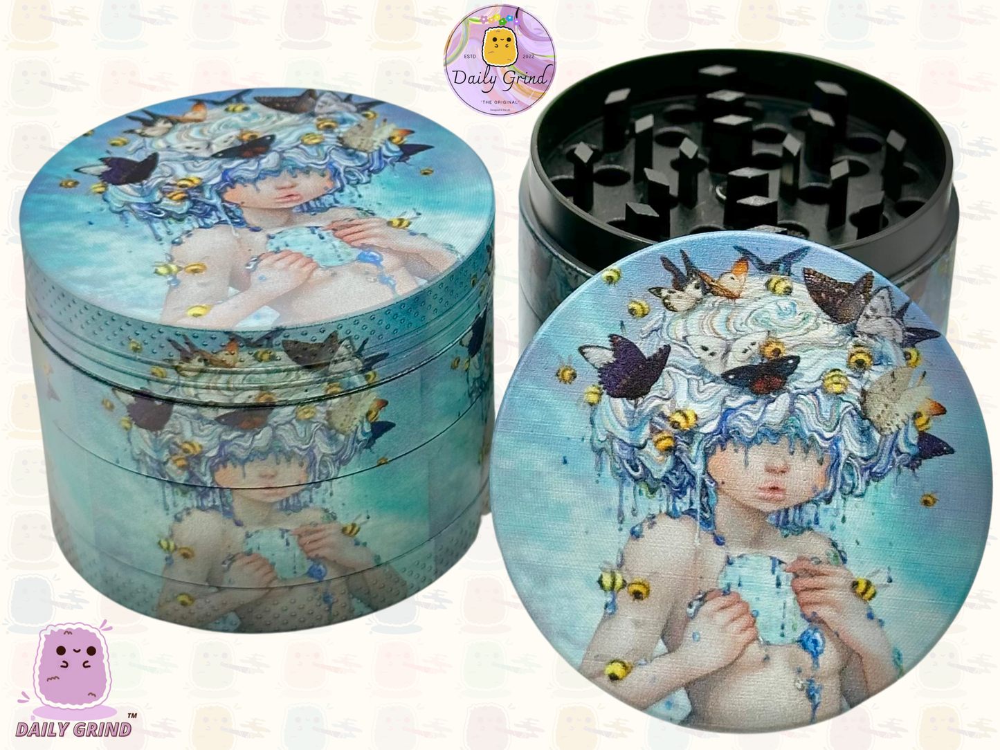 50mm Cute Fairy Girl Spiritual Nature Cute Kawaii Art - 4 parties de haute qualité en métal Herb Grinder Cadeau 