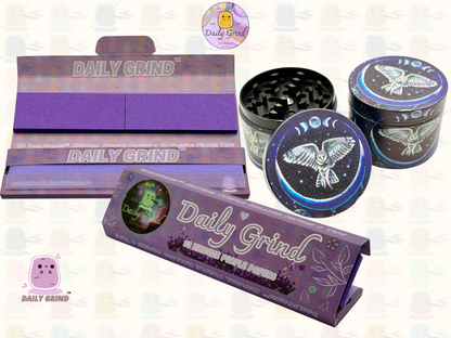 Night Owl In the Sky Moon - 50mm 4-Piece Premium Custom Metal Tobacco Herb Grinder Cute Gift Idea