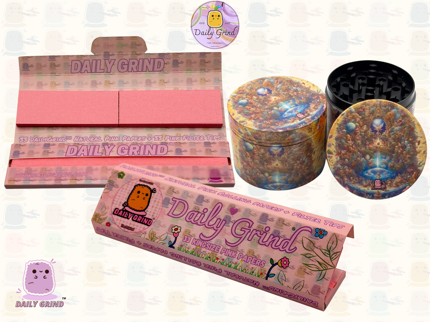Motif Trippy coloré ondulé liquide Hallucination 50mm 4 pièces haute qualité personnalisé métal herbe broyeur cadeau 