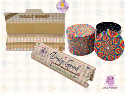 Motif Trippy coloré ondulé liquide Hallucination 50mm 4 pièces haute qualité personnalisé métal herbe broyeur cadeau 