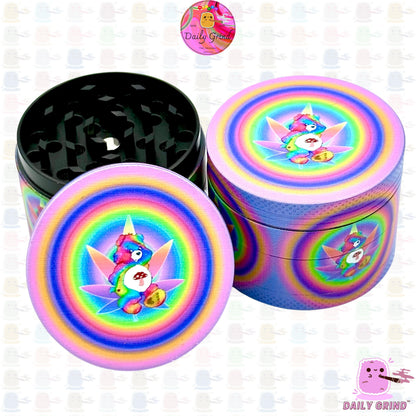 Colourful Bear Cute Psychedelic - 50mm 4-Piece High Quality Metal Kitchen Herb Grinder Gift Idea