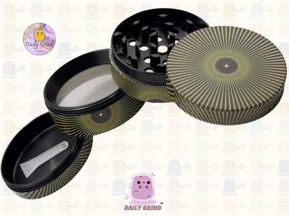 Motif Trippy coloré ondulé liquide Hallucination 50mm 4 pièces haute qualité personnalisé métal herbe broyeur cadeau 