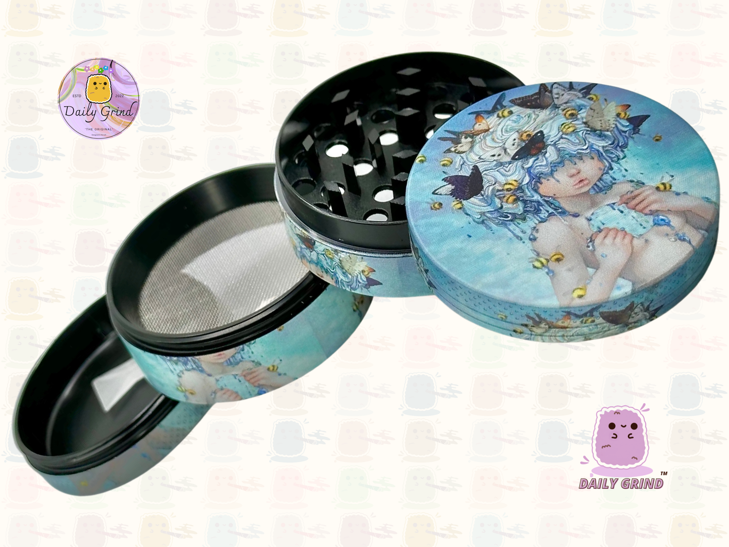 50mm Cute Fairy Girl Spiritual Nature Cute Kawaii Art - 4 parties de haute qualité en métal Herb Grinder Cadeau 