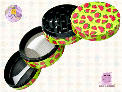 Conception mignonne de dessin animé de pastèque de bonbons de fruits - 50mm 4 pièces cadeau de broyeur d'herbes en métal de haute qualité 