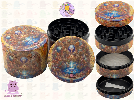 Motif Trippy coloré ondulé liquide Hallucination 50mm 4 pièces haute qualité personnalisé métal herbe broyeur cadeau 