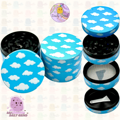 Cartoon Clouds Sunny Anime Blue Sky - 50mm 4 pièces de haute qualité personnalisé en métal broyeur d'herbes cadeau 