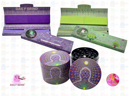 Esoteric Purple Man Moment of Clarity - 50mm Premium 4-Piece Custom Metal Kitchen Herb Grinder Gift Idea