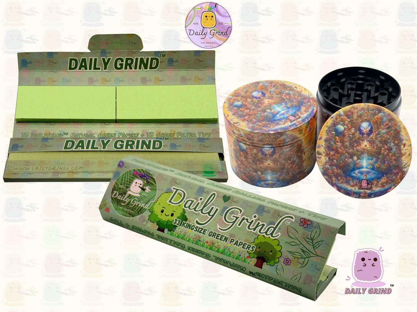 Motif Trippy coloré ondulé liquide Hallucination 50mm 4 pièces haute qualité personnalisé métal herbe broyeur cadeau 