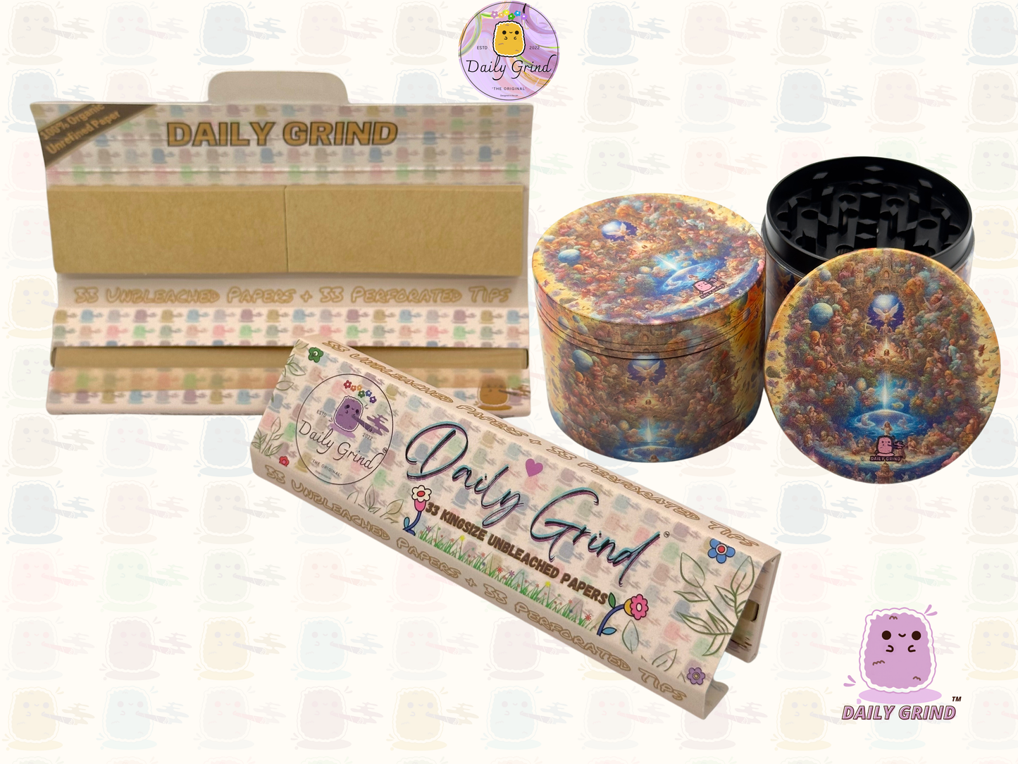 Motif Trippy coloré ondulé liquide Hallucination 50mm 4 pièces haute qualité personnalisé métal herbe broyeur cadeau 