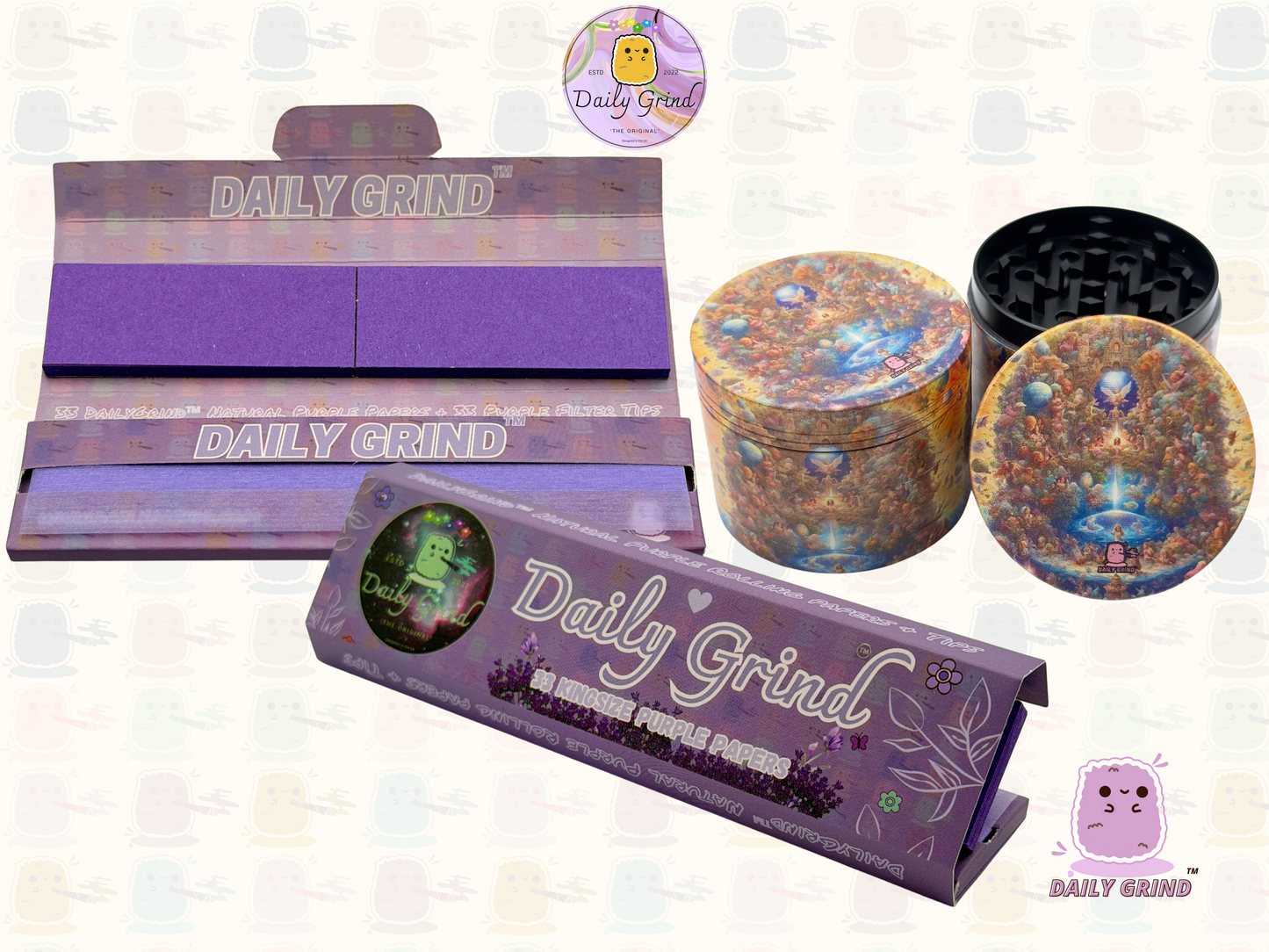 Motif Trippy coloré ondulé liquide Hallucination 50mm 4 pièces haute qualité personnalisé métal herbe broyeur cadeau 
