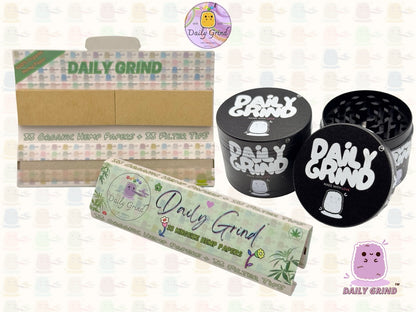 Black Made with Love Daily Grind - 50mm Premium 4-Piece Custom Metal Tobacco Herb Grinder Cute Gift