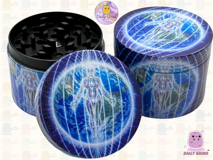 Motif Trippy coloré ondulé liquide Hallucination 50mm 4 pièces haute qualité personnalisé métal herbe broyeur cadeau 