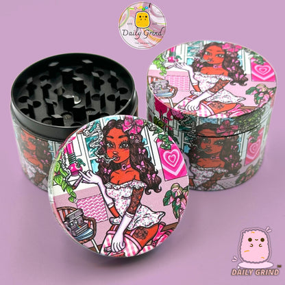 Cute Girl Pink Bedroom - 50mm Custom 4-Piece Metal Tobacco Herb Grinder - Christmas Gift