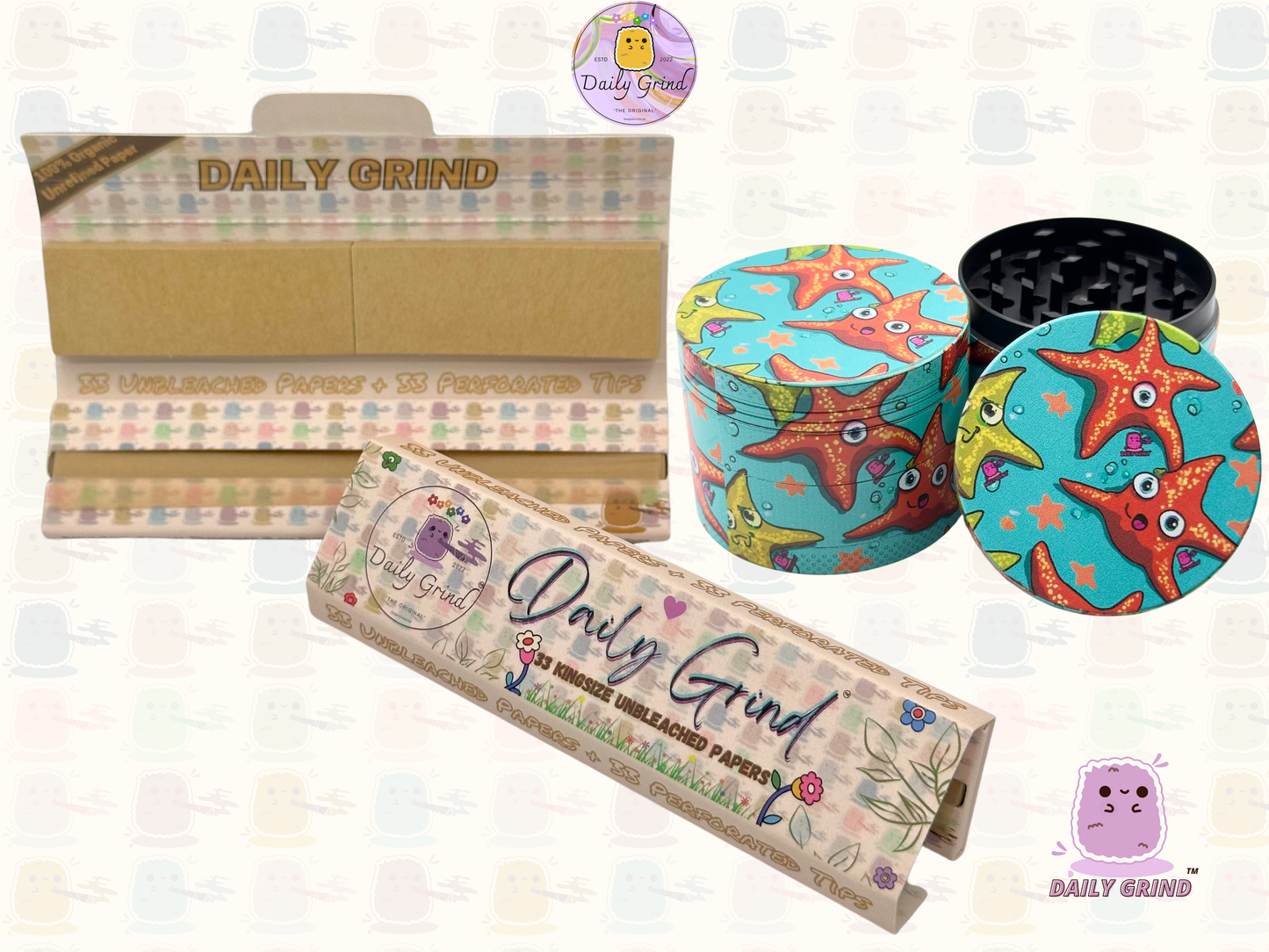 Motif Trippy coloré ondulé liquide Hallucination 50mm 4 pièces haute qualité personnalisé métal herbe broyeur cadeau 