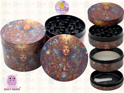 Motif Trippy coloré ondulé liquide Hallucination 50mm 4 pièces haute qualité personnalisé métal herbe broyeur cadeau 