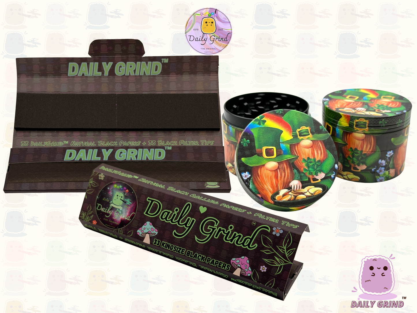 Pot de lutin mignon de 50mm, arc-en-ciel doré, 4 pièces, broyeur d'herbes en métal personnalisé de haute qualité, cadeau 