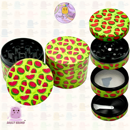 Conception mignonne de dessin animé de pastèque de bonbons de fruits - 50mm 4 pièces cadeau de broyeur d'herbes en métal de haute qualité 