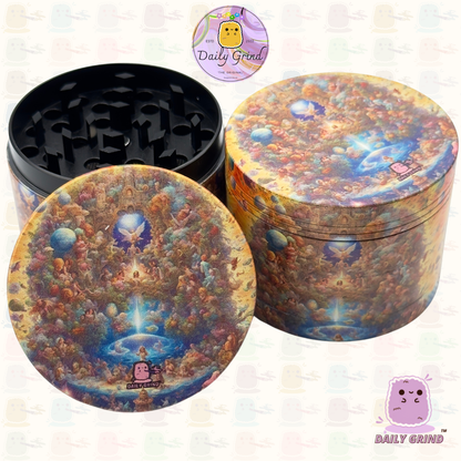 Motif Trippy coloré ondulé liquide Hallucination 50mm 4 pièces haute qualité personnalisé métal herbe broyeur cadeau 