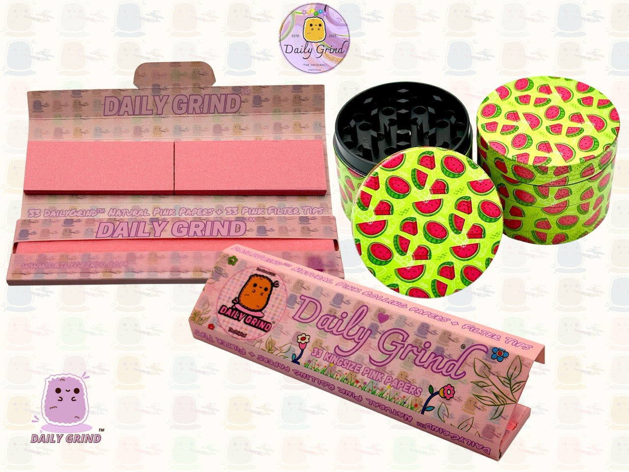 Conception mignonne de dessin animé de pastèque de bonbons de fruits - 50mm 4 pièces cadeau de broyeur d'herbes en métal de haute qualité 