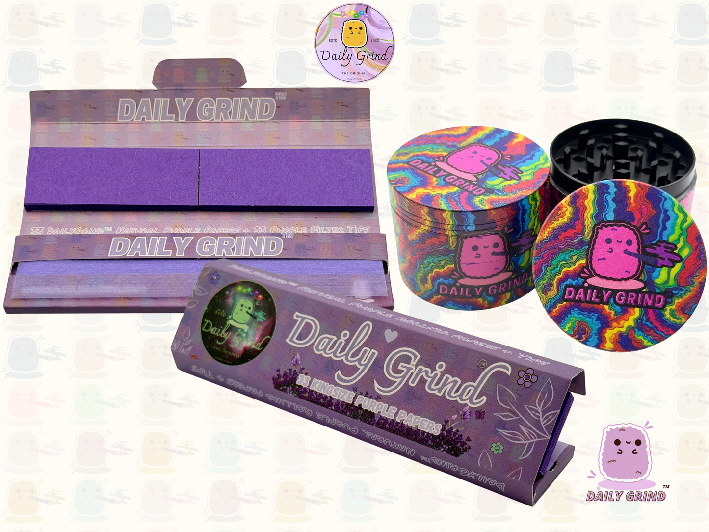 Motif Trippy coloré ondulé liquide Hallucination 50mm 4 pièces haute qualité personnalisé métal herbe broyeur cadeau 