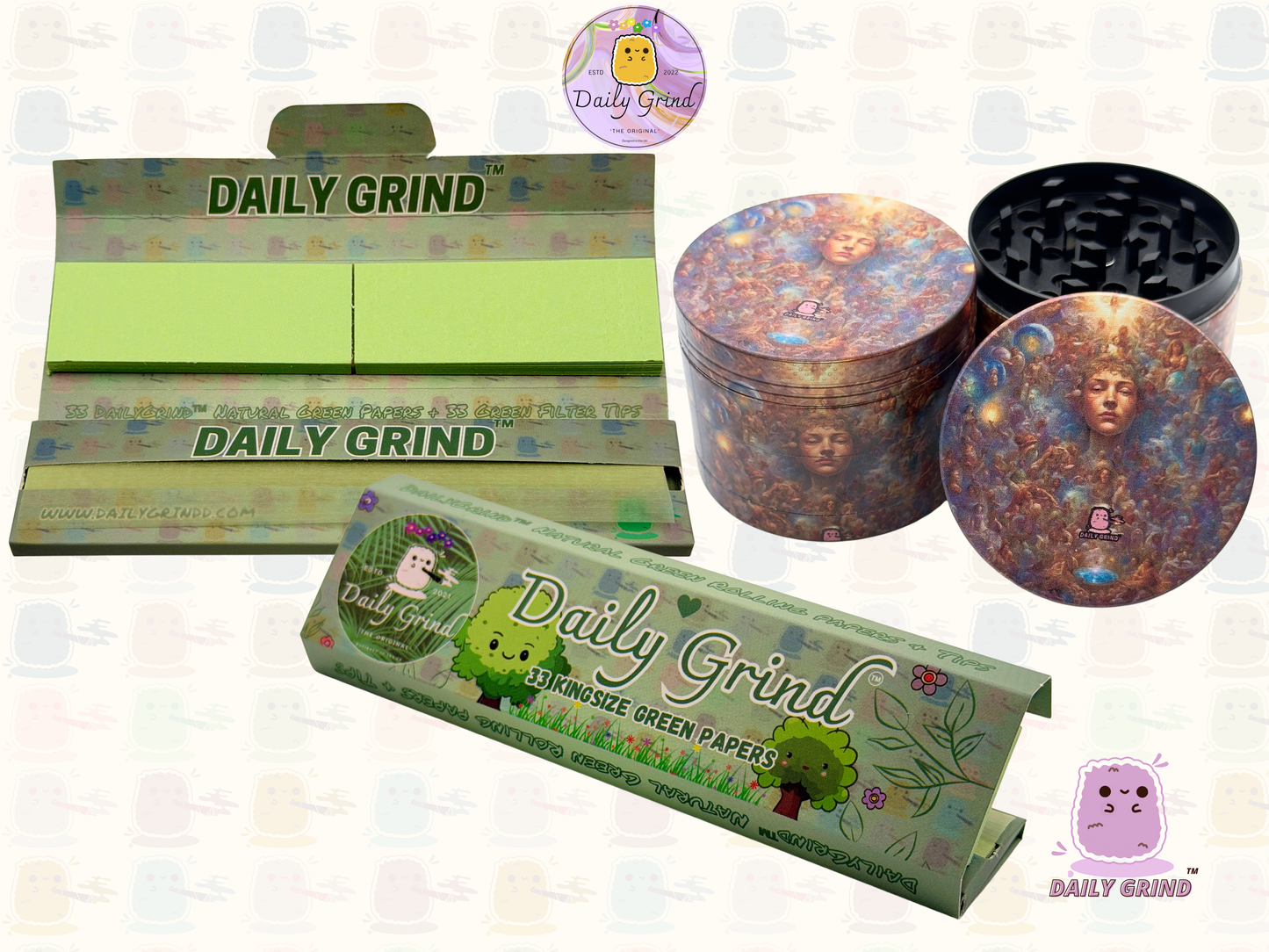 Motif Trippy coloré ondulé liquide Hallucination 50mm 4 pièces haute qualité personnalisé métal herbe broyeur cadeau 