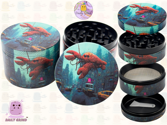 Motif Trippy coloré ondulé liquide Hallucination 50mm 4 pièces haute qualité personnalisé métal herbe broyeur cadeau 