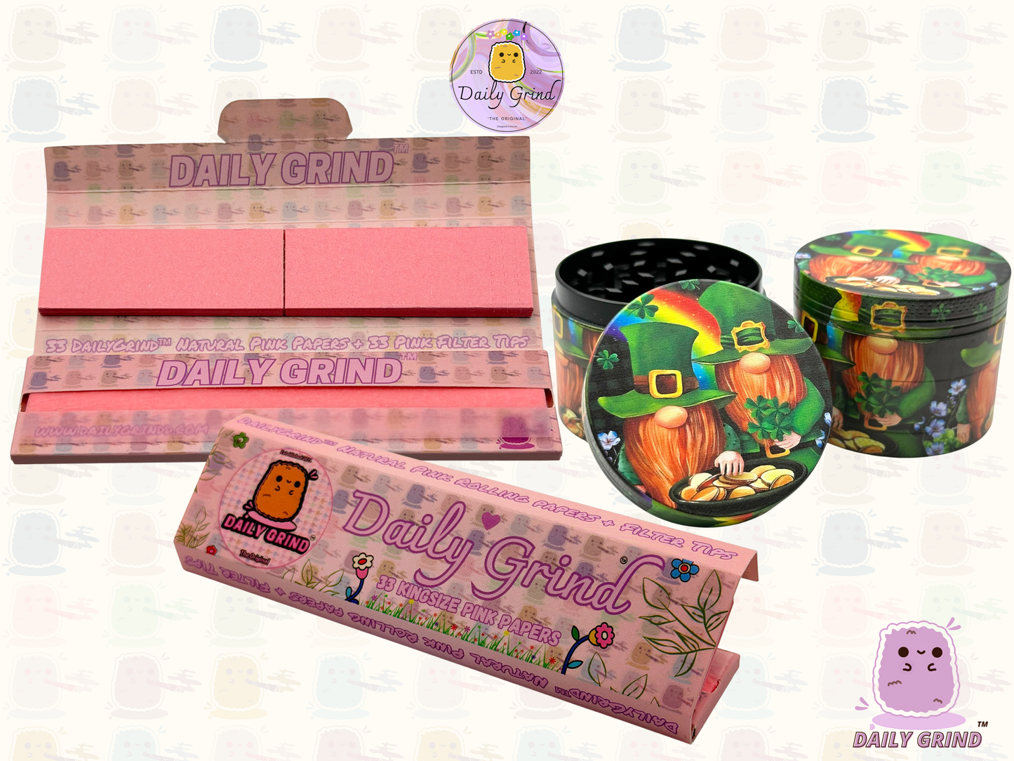 Pot de lutin mignon de 50mm, arc-en-ciel doré, 4 pièces, broyeur d'herbes en métal personnalisé de haute qualité, cadeau 