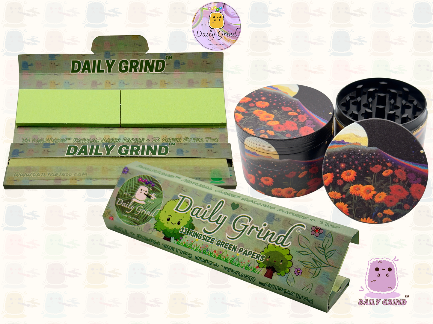 Motif Trippy coloré ondulé liquide Hallucination 50mm 4 pièces haute qualité personnalisé métal herbe broyeur cadeau 