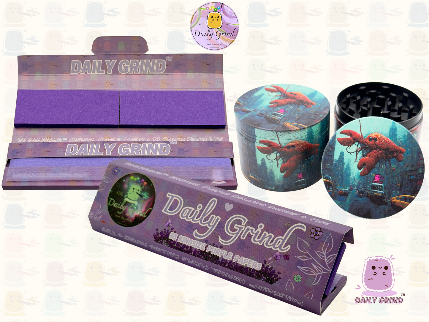 Motif Trippy coloré ondulé liquide Hallucination 50mm 4 pièces haute qualité personnalisé métal herbe broyeur cadeau 