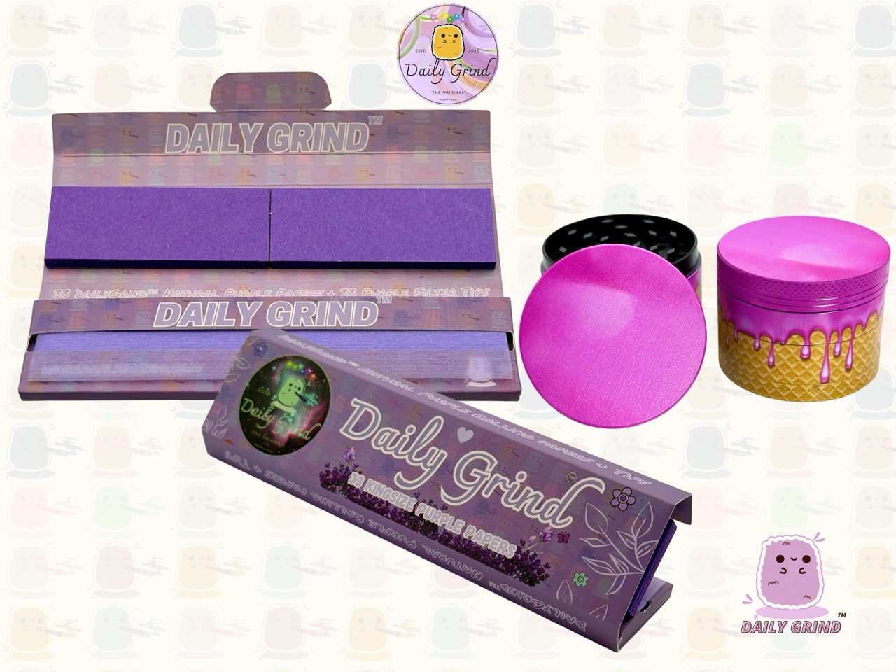 Cornet de crème glacée Cherry Bubblegum, Design rose mignon, 50mm, 4 pièces, broyeur d'herbes en métal personnalisé de haute qualité, cadeau 