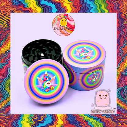 Ours coloré mignon psychédélique – 50 mm, 4 pièces, broyeur d'herbes en métal de haute qualité, cadeau 