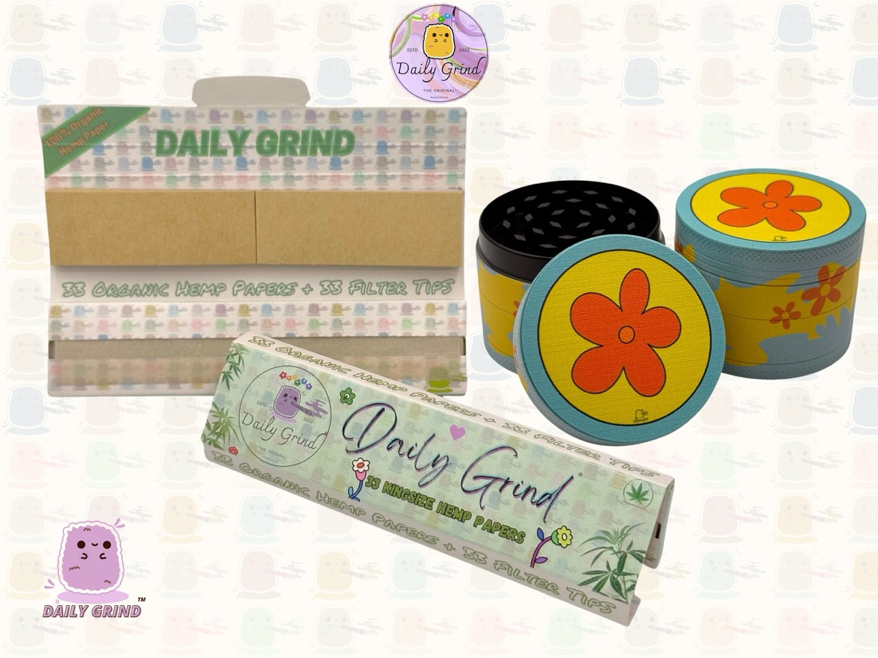 70’s Flower Power 60's Cute Peace Nostalgia - 50mm 4-Piece High Quality Custom Metal Tobacco Herb Grinder Gift Idea