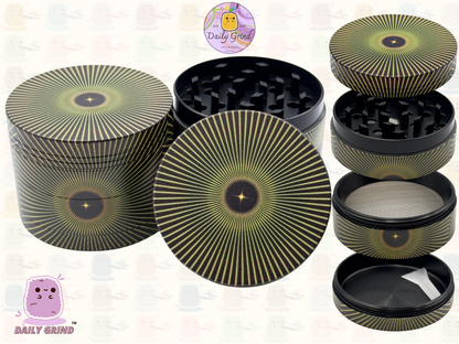 Motif Trippy coloré ondulé liquide Hallucination 50mm 4 pièces haute qualité personnalisé métal herbe broyeur cadeau 