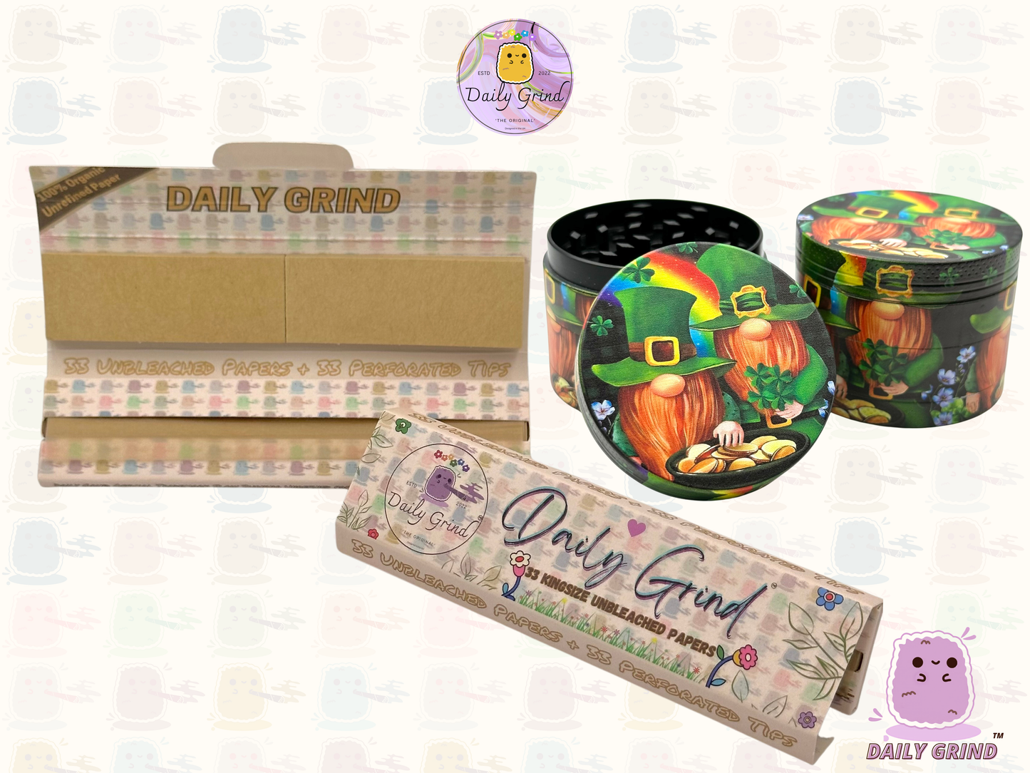 Pot de lutin mignon de 50mm, arc-en-ciel doré, 4 pièces, broyeur d'herbes en métal personnalisé de haute qualité, cadeau 