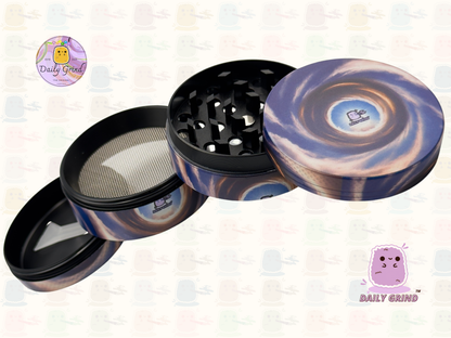Motif Trippy coloré ondulé liquide Hallucination 50mm 4 pièces haute qualité personnalisé métal herbe broyeur cadeau 