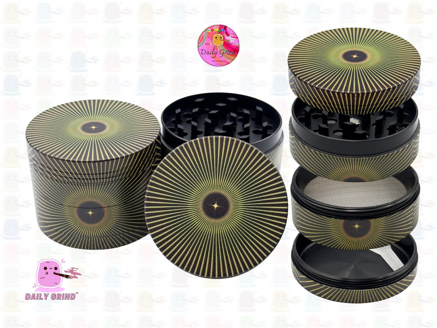 Black Hole Absorbing Every Bludclart Esoteric Art - 50mm Premium 4-Piece Custom Metal Kitchen Herb Grinder Gift Idea