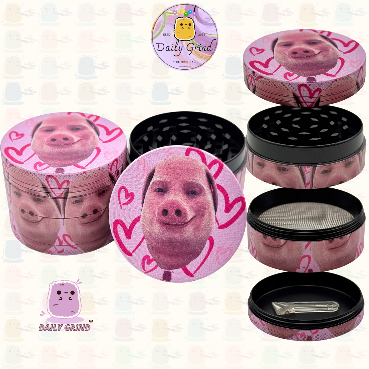 Mignon œil de cristal coloré Trippy 50mm 4 pièces de haute qualité personnalisé broyeur d'herbes en métal cadeau 