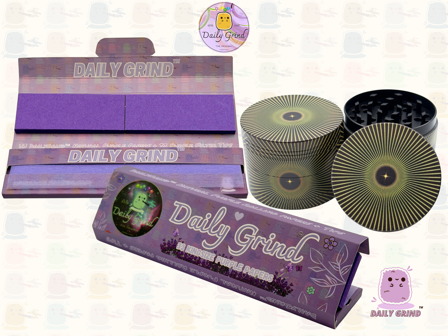 Motif Trippy coloré ondulé liquide Hallucination 50mm 4 pièces haute qualité personnalisé métal herbe broyeur cadeau 