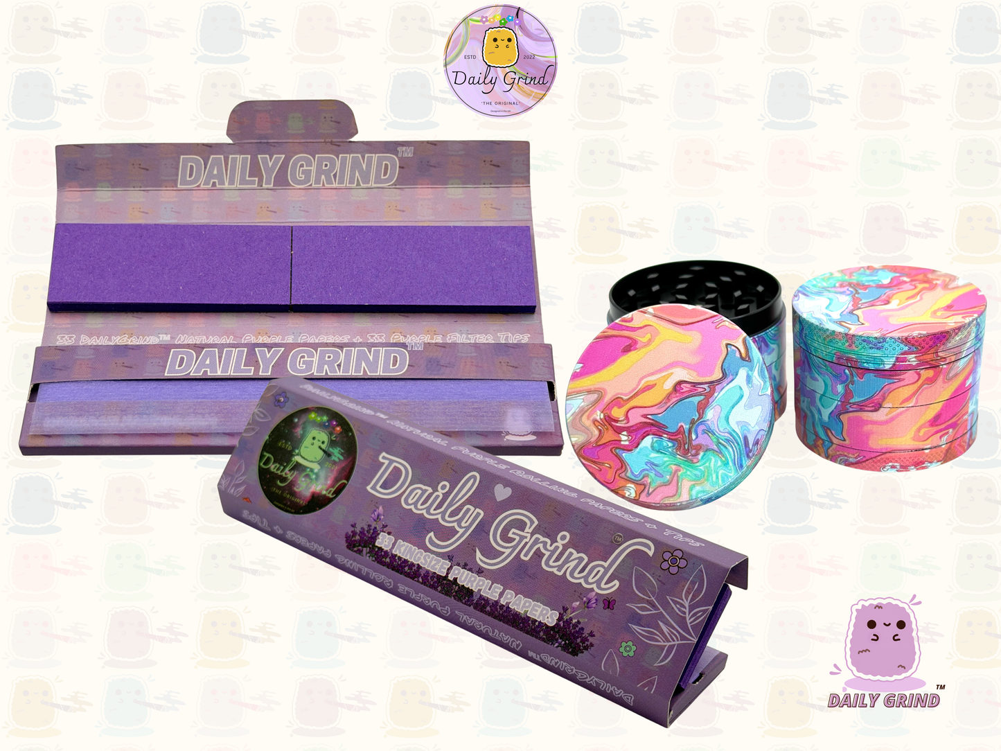 Pastel Tie Dye - 50mm 4-Piece High Quality Metal Tobacco Herb Grinder Gift Idea