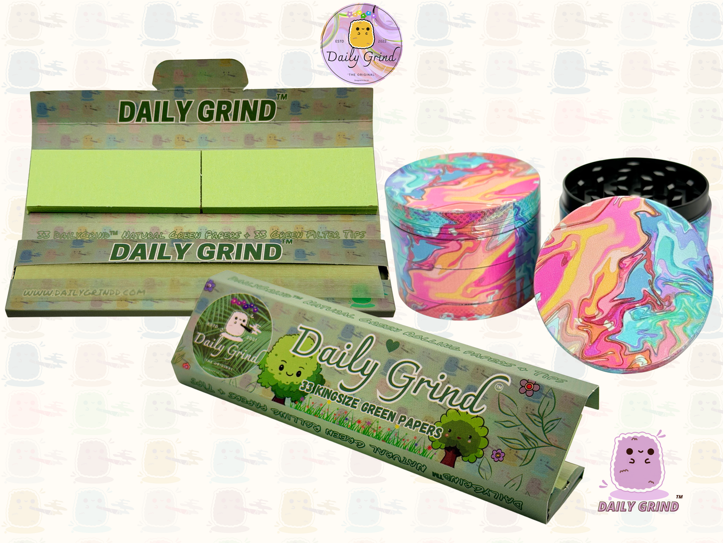 Pastel Tie Dye - 50mm 4-Piece High Quality Metal Tobacco Herb Grinder Gift Idea