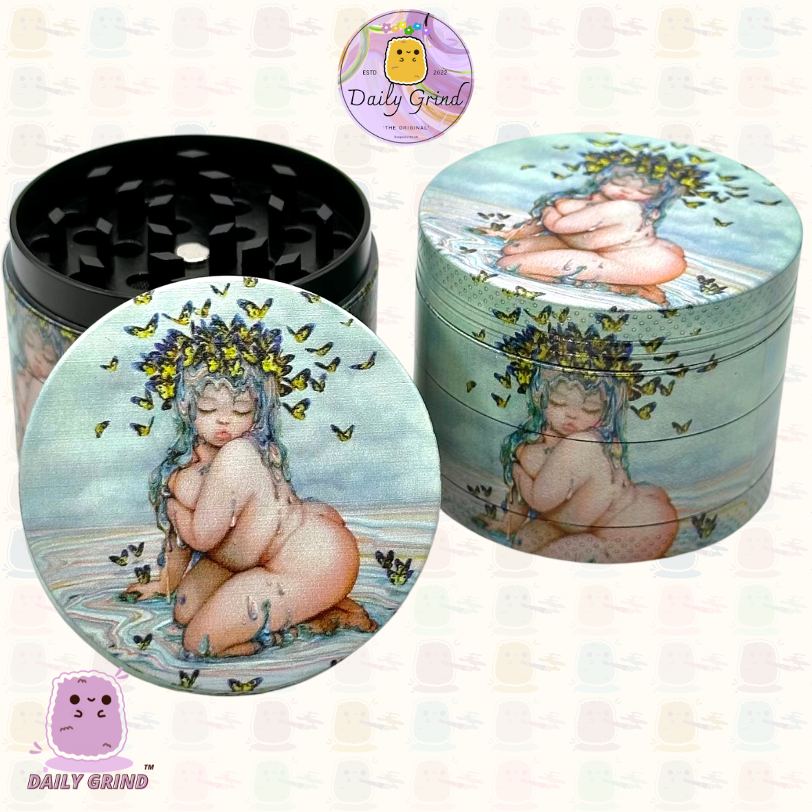 Thicc Butterfly Fairy Witch Cute Design - 50mm 4 pièces de haute qualité personnalisé broyeur d'herbes en métal cadeau 